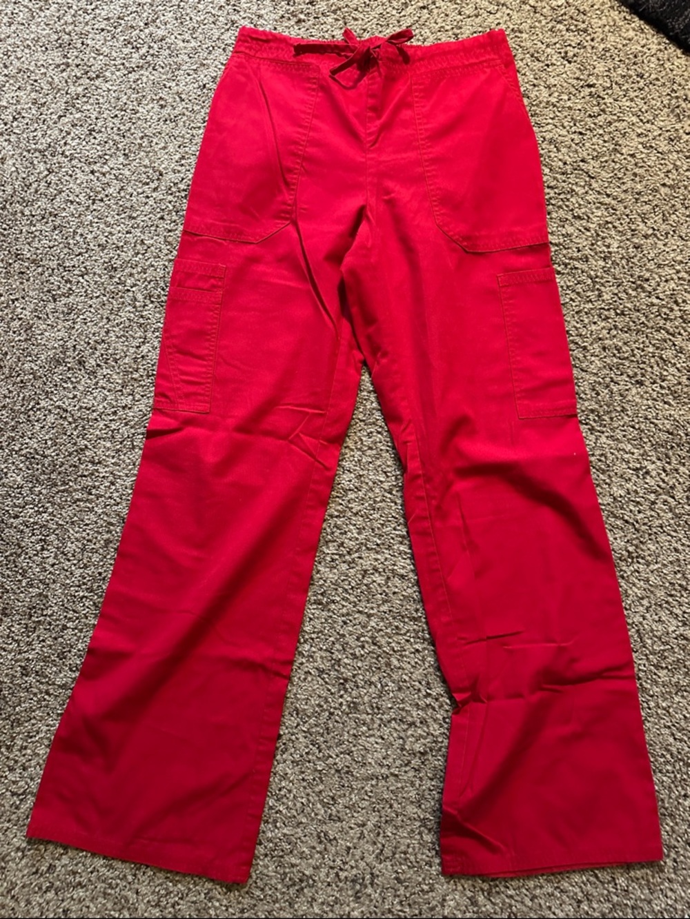 Bright Red Utility Scrub Pants